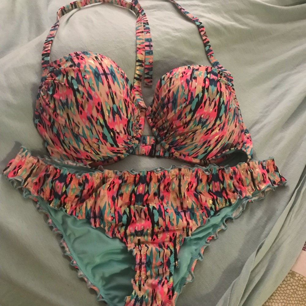Shade and Shored multicolor bikini. XL Bottom 36DD